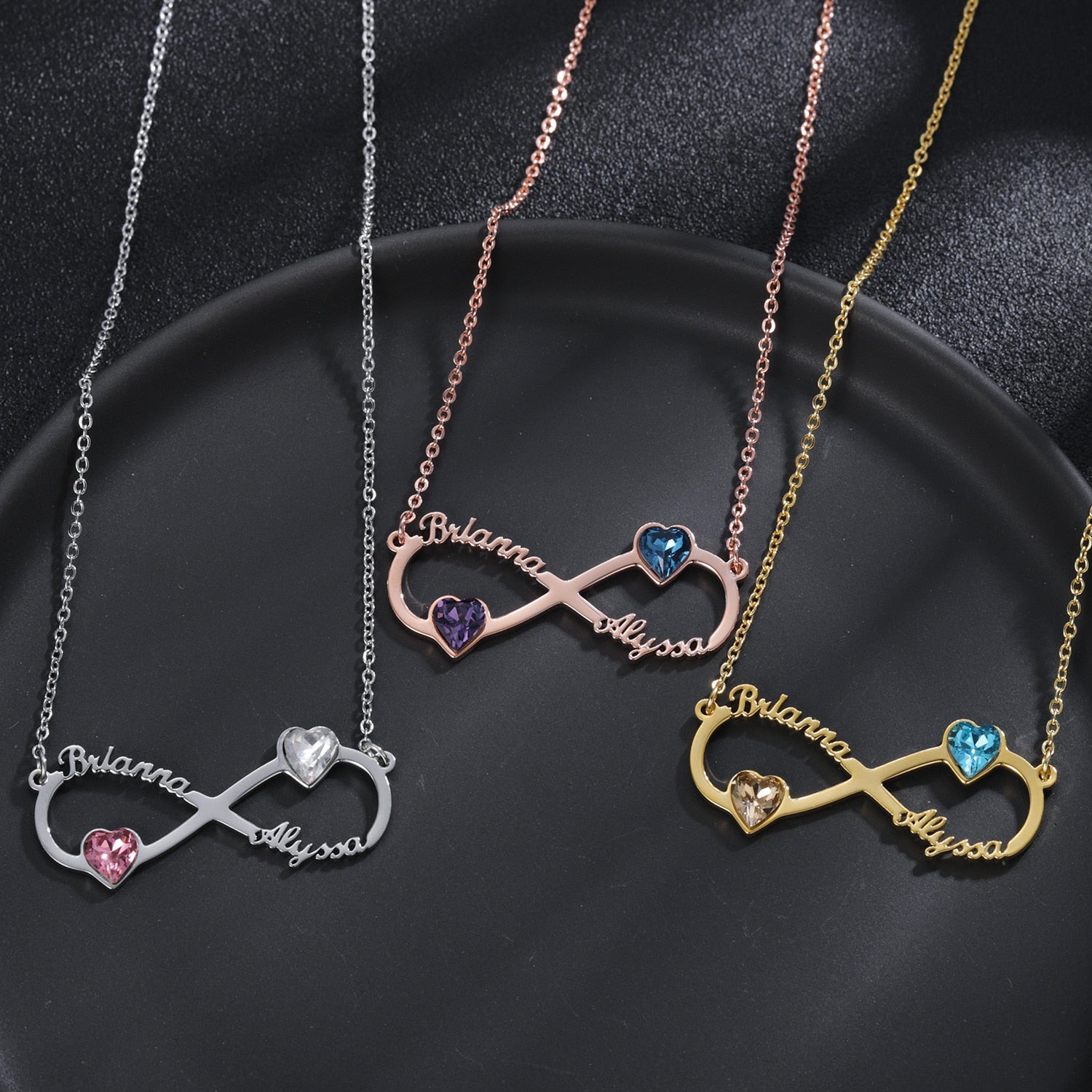 Birthstone Infinity Heart