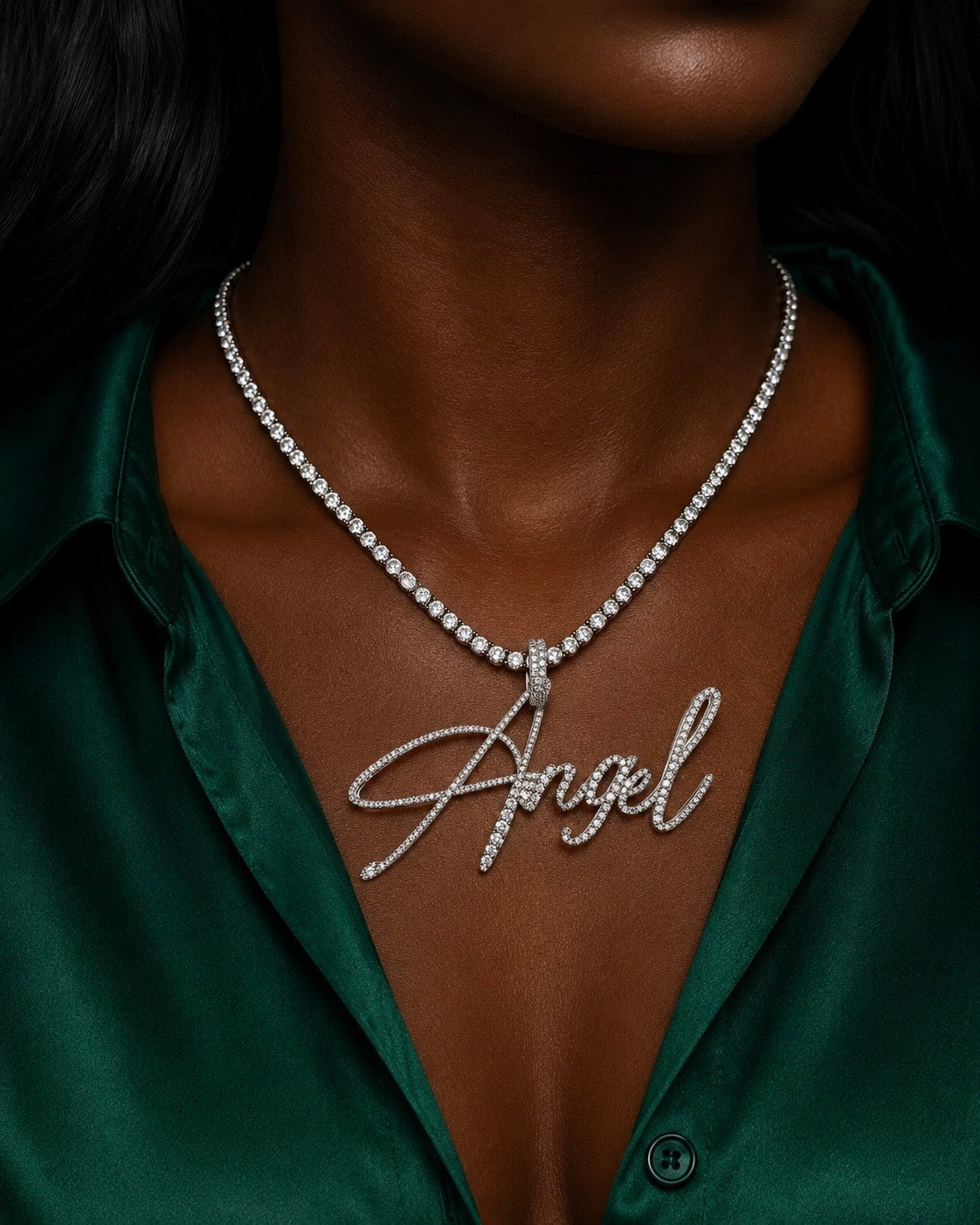 Custom made by Angegems script Name Pendant