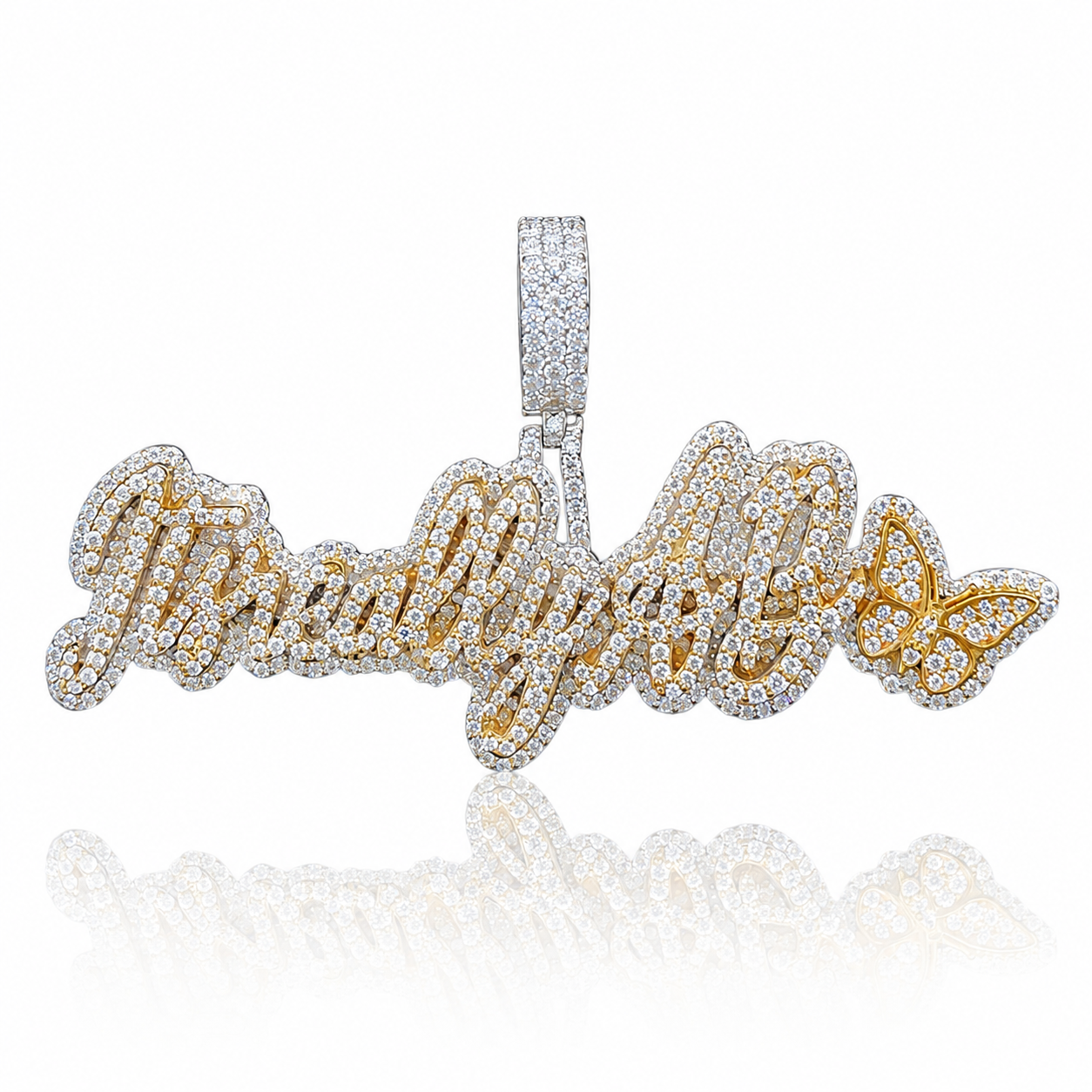 Custom Made By ANGEGEMS Two-Tone Name Pendant