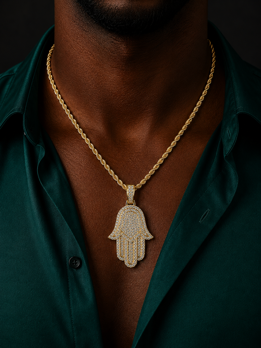 Hamsa Hand Moissanite