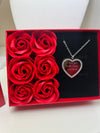 Diamond Engraved Heart Necklace (Eternal Rose Gift Box Included)