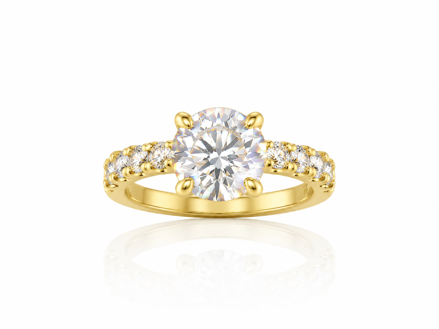 ANGEGEMS 4.3ct Moissanite Sterling Silver Ring