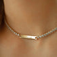 Diamond Engraved Bar Necklace