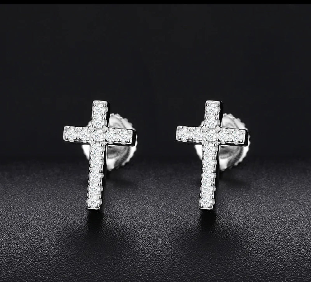 Vvs Moissanite stud cross Earrings