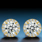 925 Sterling Silver 6mm Halo round Earrings