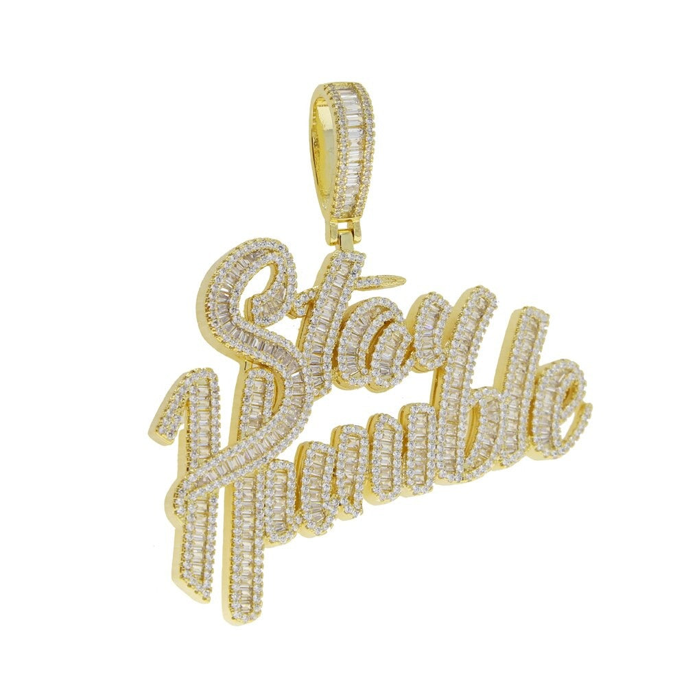 Baguette “Stay Humble” Pendant