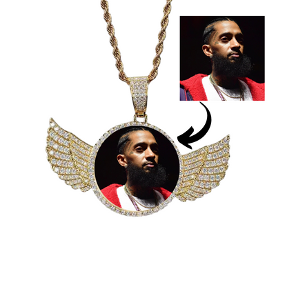 Custom Wing Photo Pendant