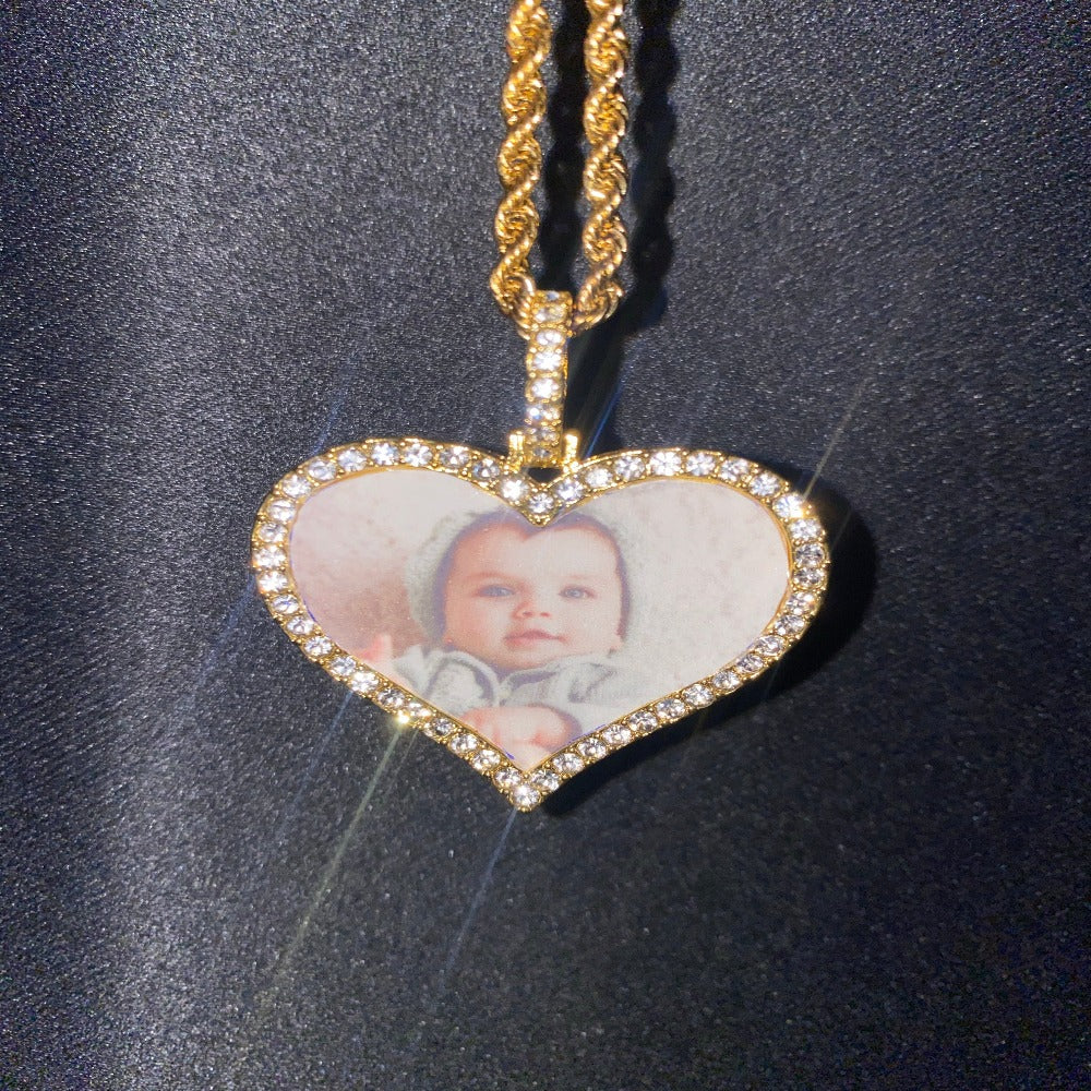 CZ Diamond Heart Shaped pendant