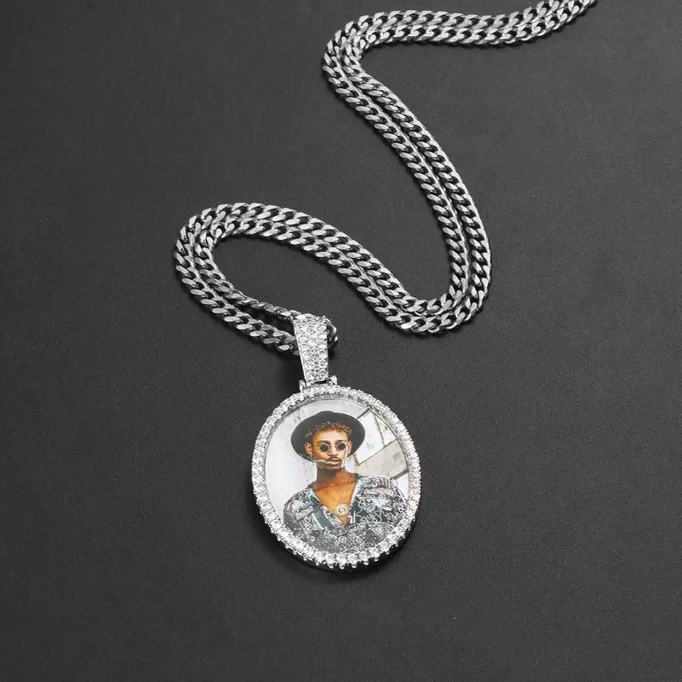 Moissanite Diamond Picture Pendant