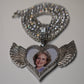 18k Plated Heart wing pendant
