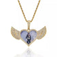 18k Plated Heart wing pendant