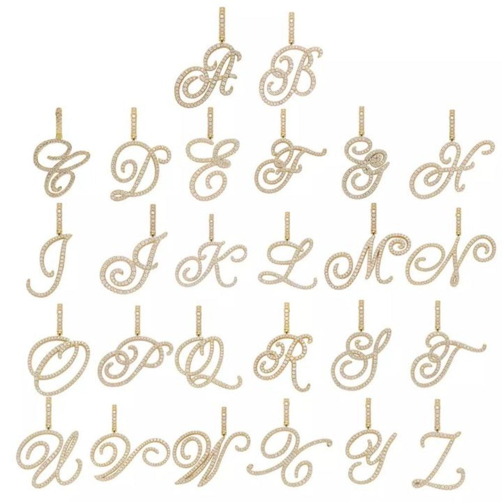 Large Script Initial Letter Pendant Custom Item