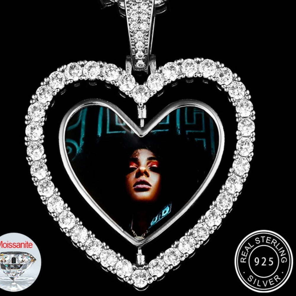Moissanite Double Sided Picture Pendant