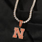 Custom Outlined Colored Iced out Pendant