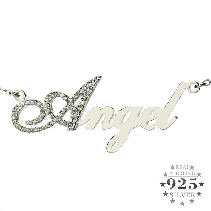 925 Sterling Silver Diamond Capital Letter