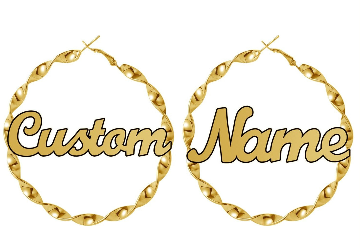 Personalized Twisted Hoop Earrings