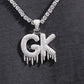 Drip Bubble Letter Name Pendant